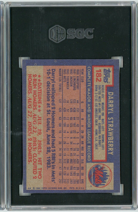 Graded 1984 Topps Darryl Strawberry #182 Rookie RC Baseball Card SGC 7.5