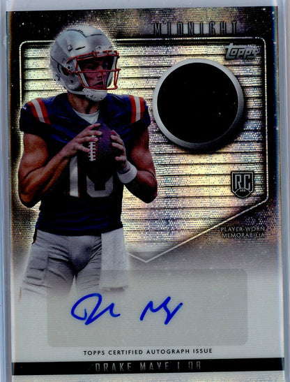 2024 Topps Midnight Drake Maye #RJA-DM Rookie Patch Autograph RPA Rookie RC Football Card