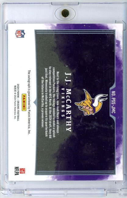2024 Panini Origins FOTL JJ McCarthy #PSS-JMC #'/8 Passing Stars Pink Autograph Rookie RC Football Card
