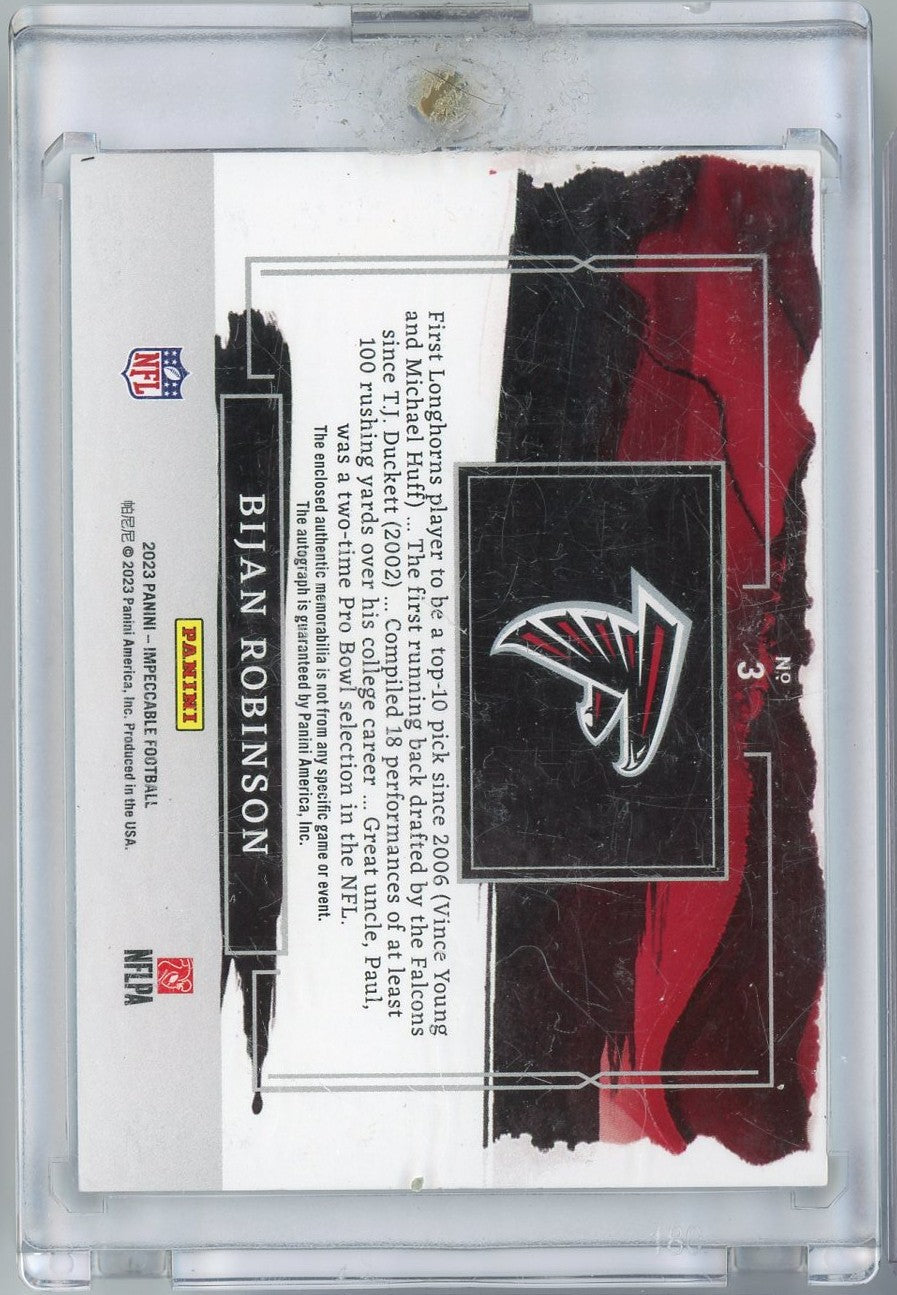 2023 Panini Impeccable Bijan Robinson #3 RPA Auto /25 Rookie RC Football Card