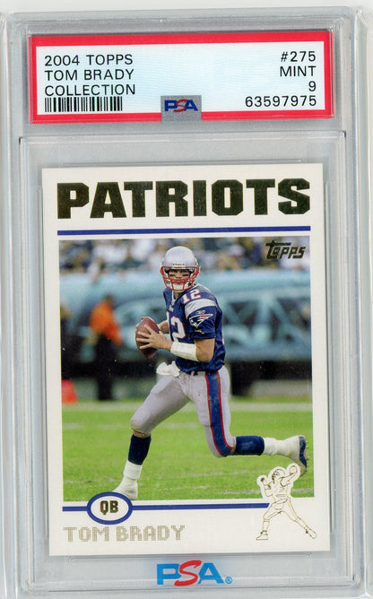 Graded 2004 Topps Collection Tom Brady #275 Football Card PSA 9 Mint