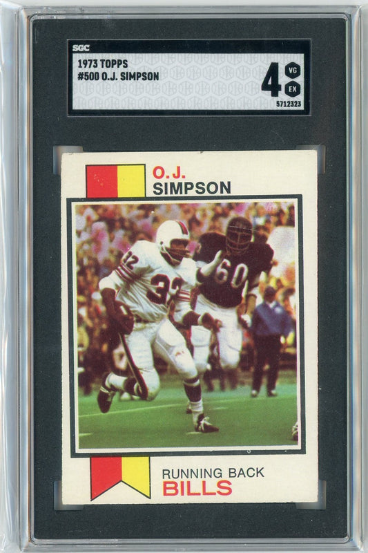 Graded 1973 Topps OJ Simpson #500 Football Card SGC 4 Very Good