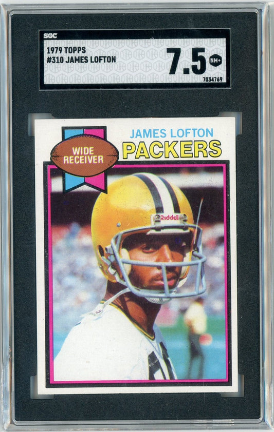 Graded 1979 Topps James Lofton #GOPACKGO Rookie RC Football Card SGC 7.5 NM+