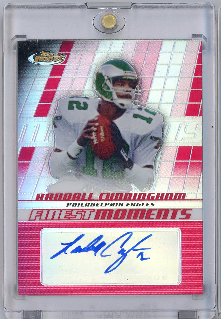 2008 Topps Finest Moments Refractor Randall Cunningham #FMARC Auto /10 Football Card