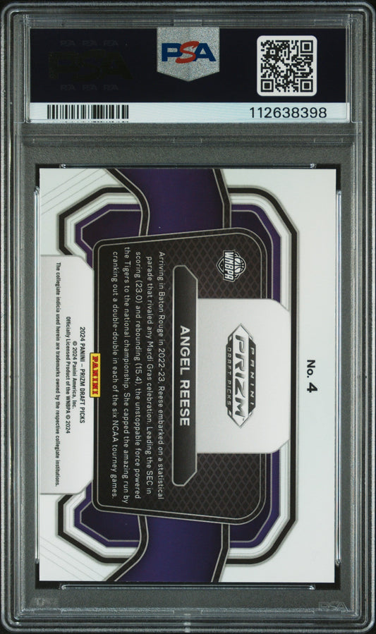 Graded 2024 Panini Prizm Draft Picks Angel Reese #4 Campus Legends Rookie RC Basketball Card PSA 10 Gem Mint