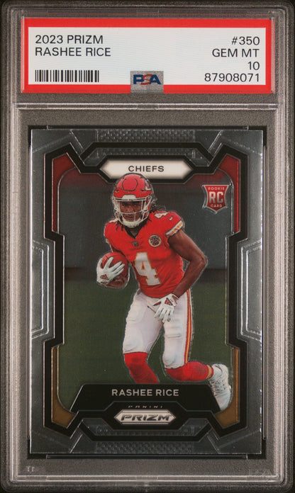 Graded 2023 Panini Prizm Rashee Rice #350 Rookie RC Football Card PSA 10 Gem Mint