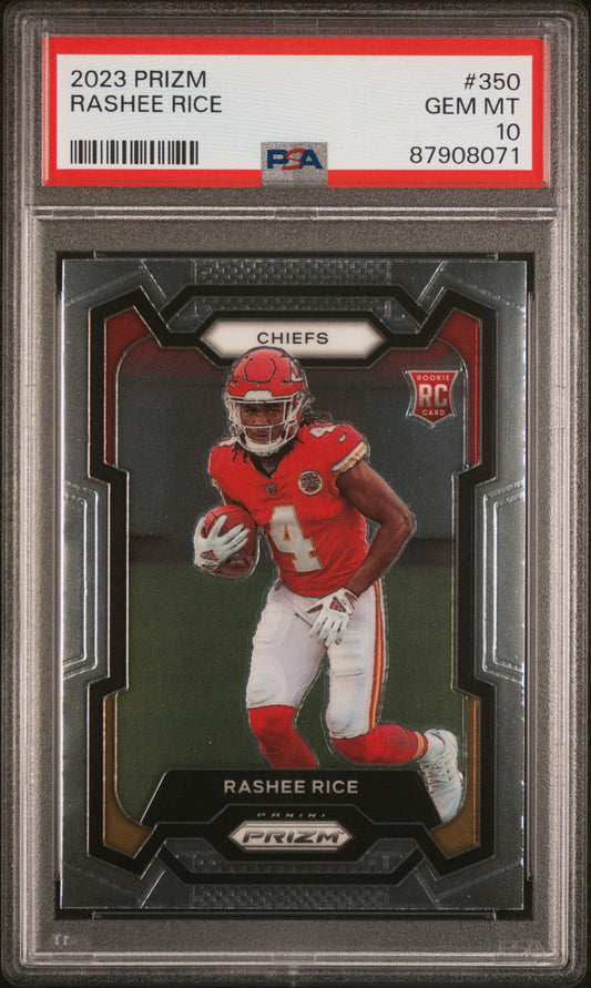 Graded 2023 Panini Prizm Rashee Rice #350 Rookie RC Football Card PSA 10 Gem Mint