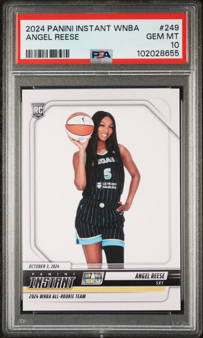 Graded 2024 Panini Instant WNBA Angel Reese #249 Rookie RC Basketball Card PSA 10 Gem Mint