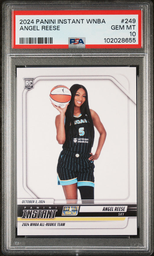 Graded 2024 Panini Instant WNBA Angel Reese #249 Rookie RC Basketball Card PSA 10 Gem Mint