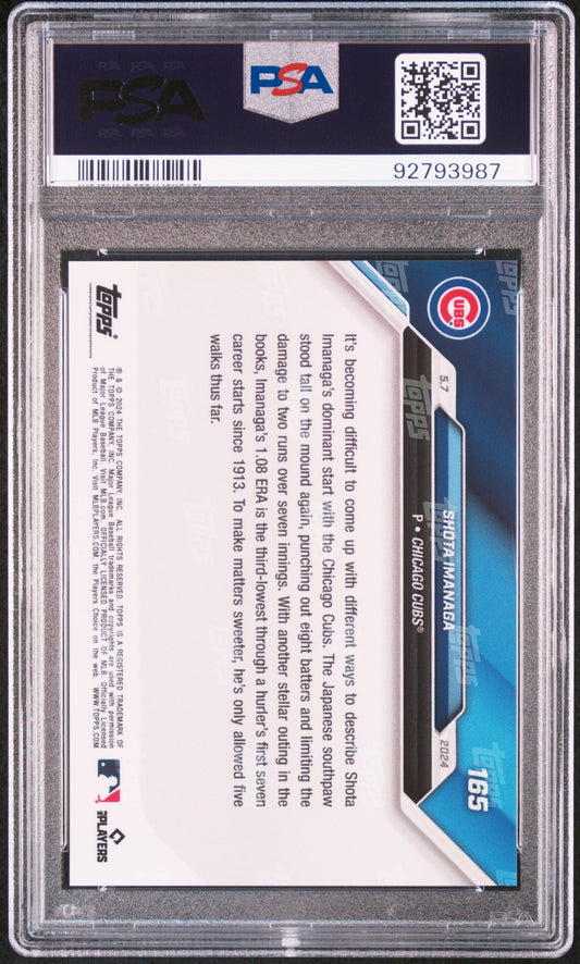 Graded 2024 Topps Now Shota Imanaga #165 Rookie RC Baseball Card PSA 10 Gem Mint