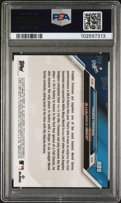 Graded 2024 Topps Now Freddie Freeman #886 World Series MVP Baseball Card PSA 10 Gem Mint