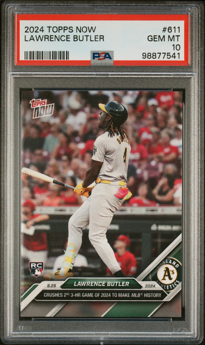 Graded 2024 Topps Now Lawrence Butler #611 Rookie RC Baseball Card PSA 10 Gem Mint