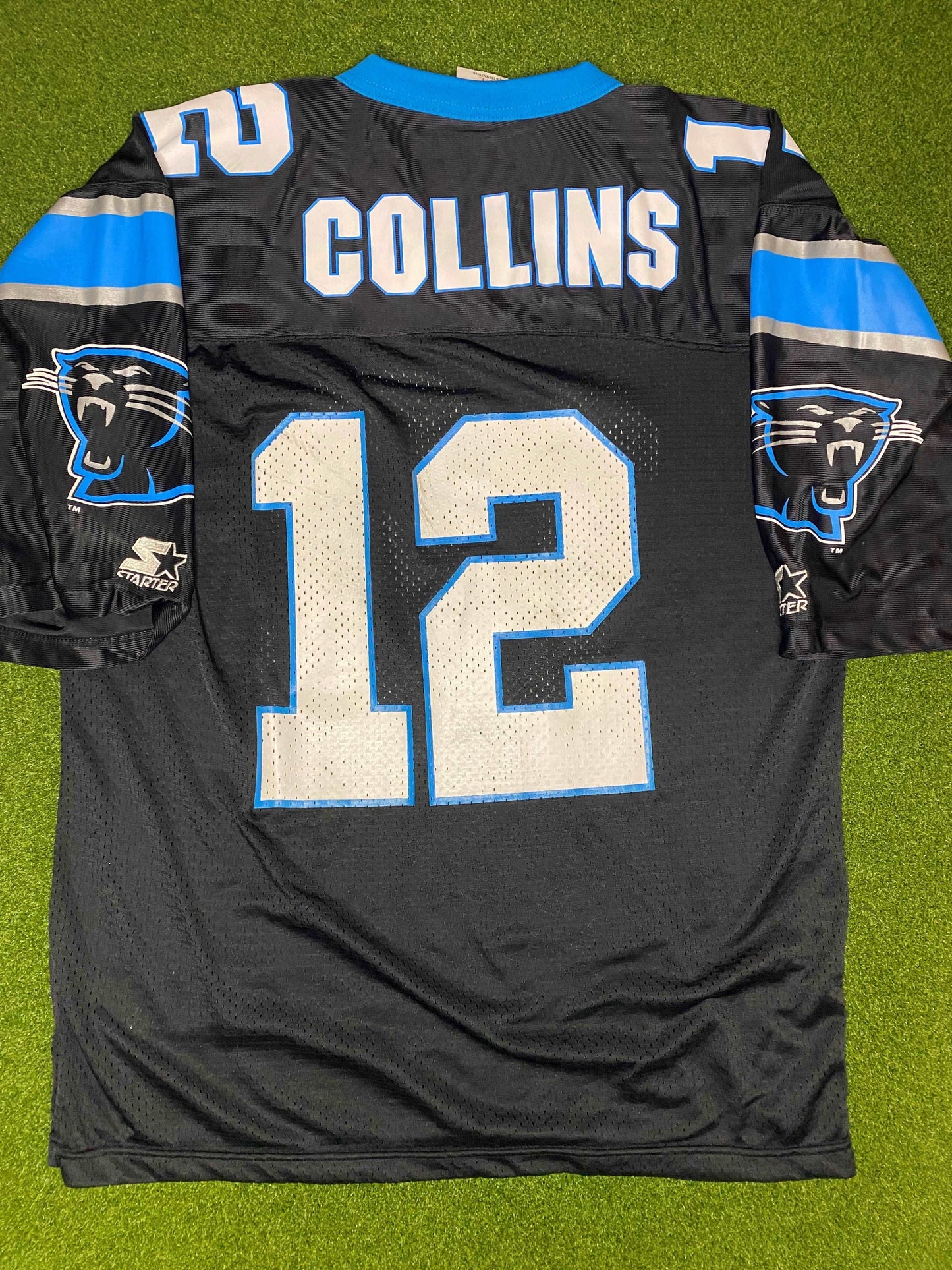 90s Carolina Panthers - Kerry Collins #12 - Starter - Vintage NFL Jersey (48)