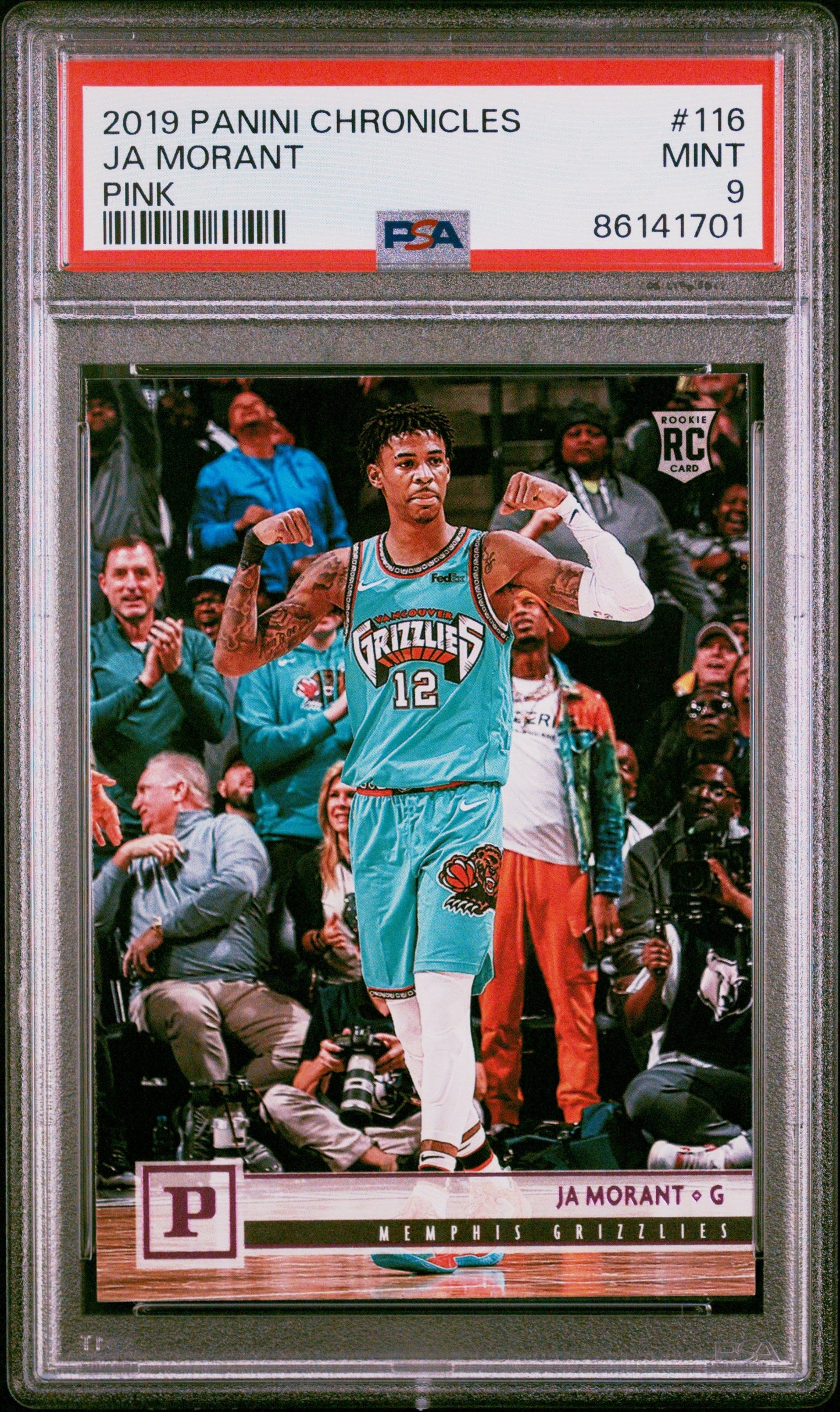Graded 2019 Panini Chronicles Ja Morant #116 Pink Rookie RC Basketball Card PSA 9 Mint