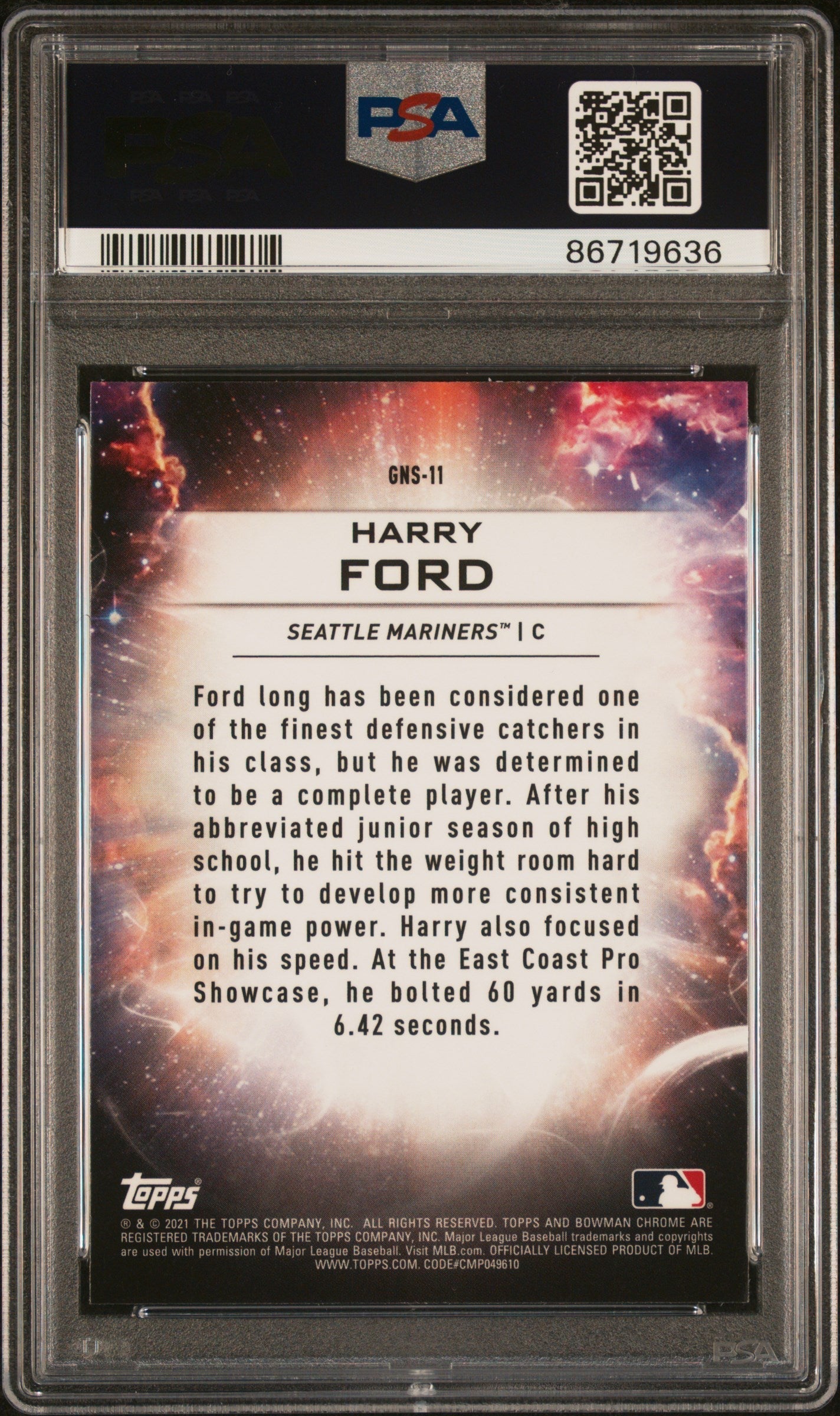 Graded 2021 Topps Bowman Draft Harry Ford #GNS11 Genesis Rookie RC Baseball Card PSA 10 Gem Mint
