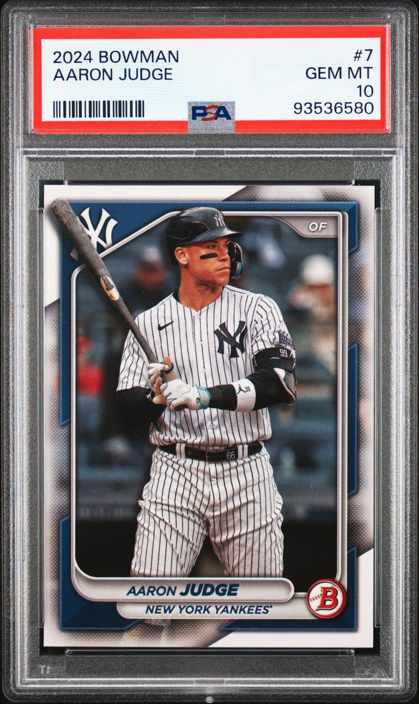 Graded 2024 Topps Bowman Aaron Judge #7 Baseball Card PSA 10 Gem Mint