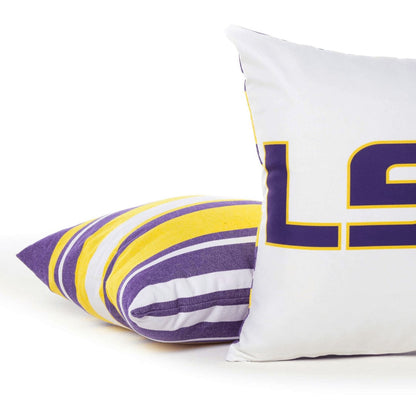 LSU Colors Striped Throw Pillow Cover