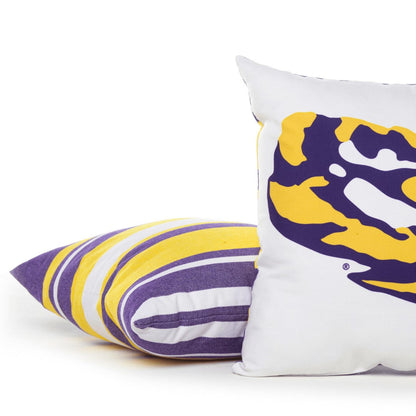LSU Colors Striped Throw Pillow Cover