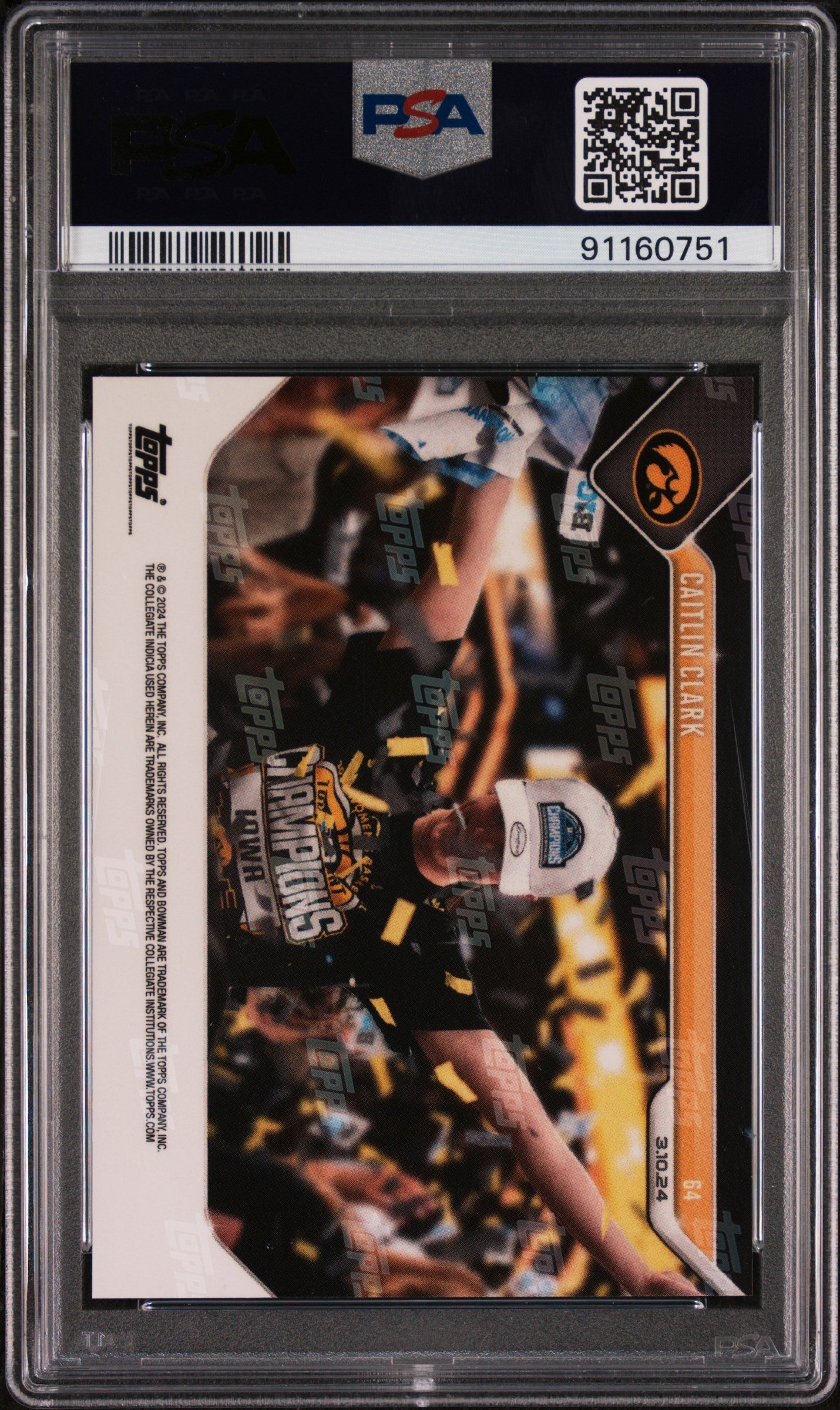 Graded 2023 Topps Bowman U Now Caitlin Clark #64 Rookie RC Basketball Card PSA 10 Gem Mint