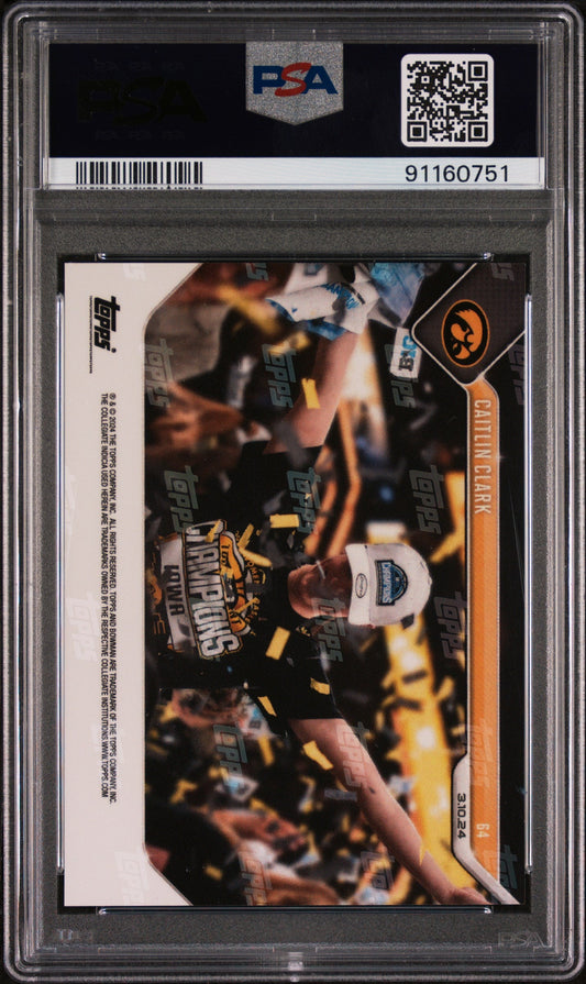 Graded 2023 Topps Bowman U Now Caitlin Clark #64 Rookie RC Basketball Card PSA 10 Gem Mint