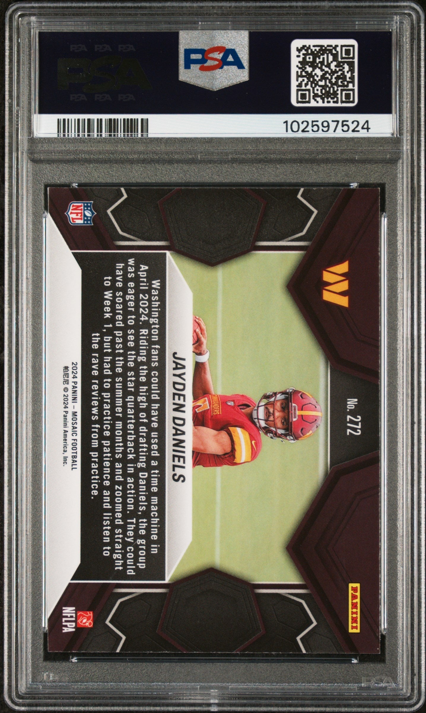 Graded 2024 Panini Mosaic Jayden Daniels #272 Rookie RC Football Card PSA 10 Gem Mint