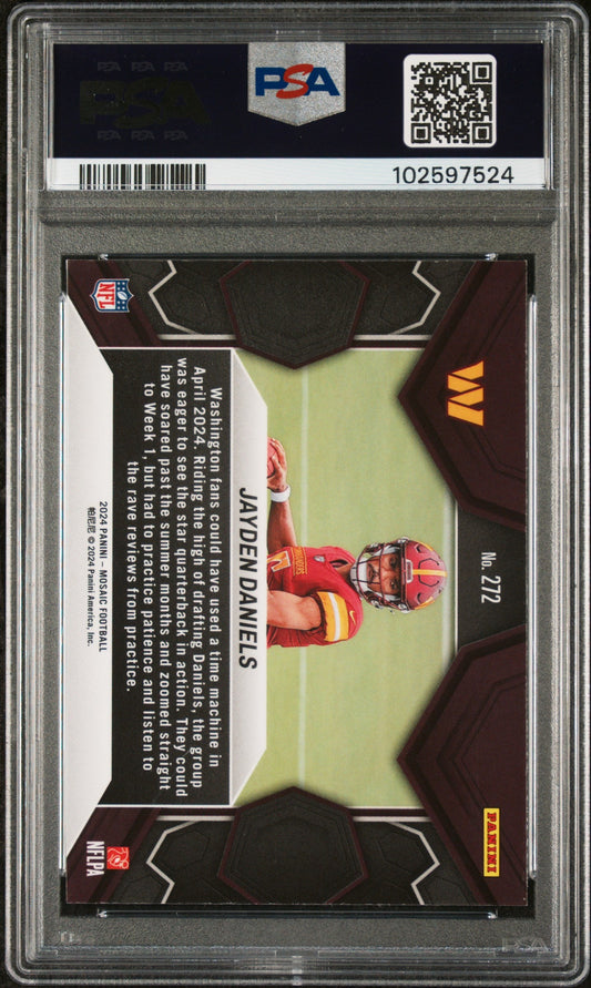 Graded 2024 Panini Mosaic Jayden Daniels #272 Rookie RC Football Card PSA 10 Gem Mint