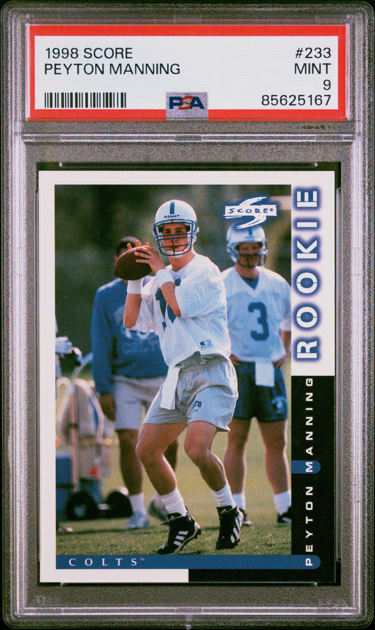 Graded 1998 Score Peyton Manning #233 Rookie RC Football Card PSA 9 Mint