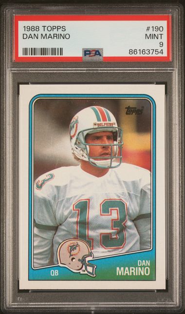 Graded 1988 Topps Dan Marino #190 Football Card PSA 9 Mint