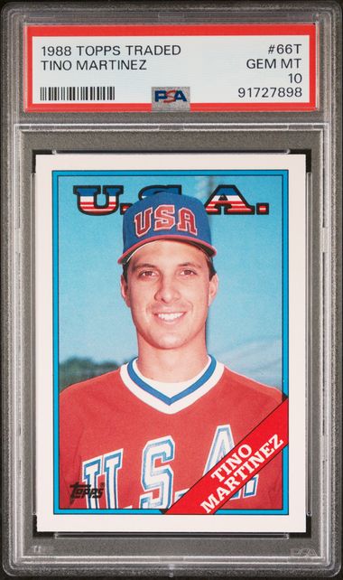 Graded 1988 Topps Traded Team USA Tino Martinez #66T Rookie RC Baseball Card PSA 10 Gem Mint