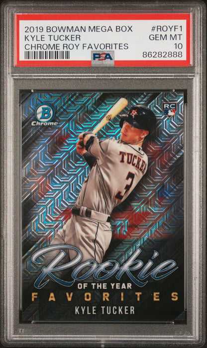 Graded 2019 Topps Bowman Mega Box Kyle Tucker #ROYF1 Chrome ROY Favorites Rookie RC Baseball Card PSA 10 Gem Mint