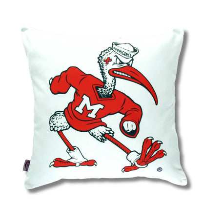 University of Miami Hurricanes Mascot Throw Pillow Cover