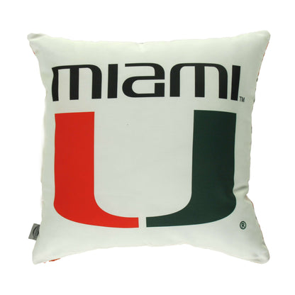 University of Miami Hurricanes Throw Pillow Cover