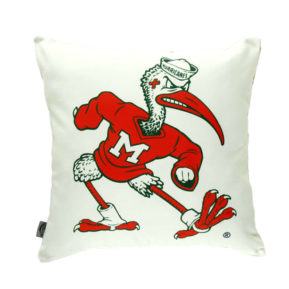 University of Miami Hurricanes Mascot Throw Pillow Cover
