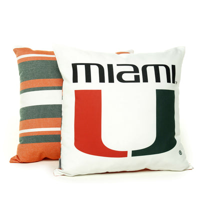University of Miami Hurricanes Throw Pillow Cover