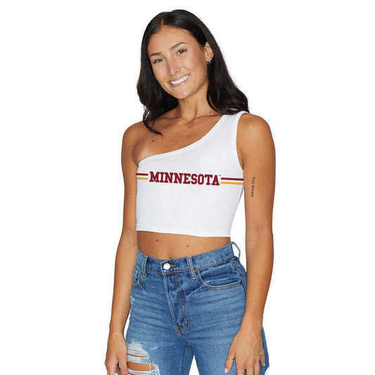 Minnesota White One Shoulder Top