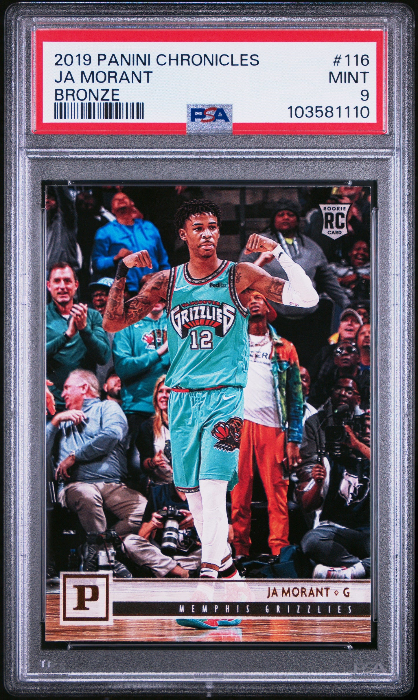 Graded 2019 Panini Chronicles Ja Morant #116 Bronze Rookie RC Basketball Card PSA 9 Mint