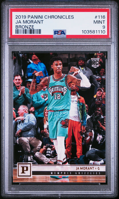 Graded 2019 Panini Chronicles Ja Morant #116 Bronze Rookie RC Basketball Card PSA 9 Mint