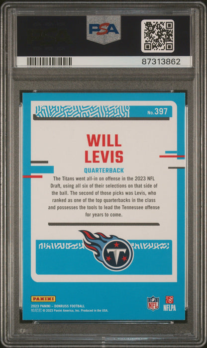 Graded 2023 Panini Donruss Will Levis #397 Rookie RC Football Card PSA 10 Gem Mint