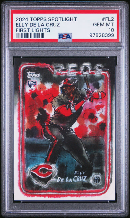 Graded 2024 Topps Spotlight Elly De La Cruz #FL2 First Lights Rookie RC Baseball Card PSA 10 Gem Mint