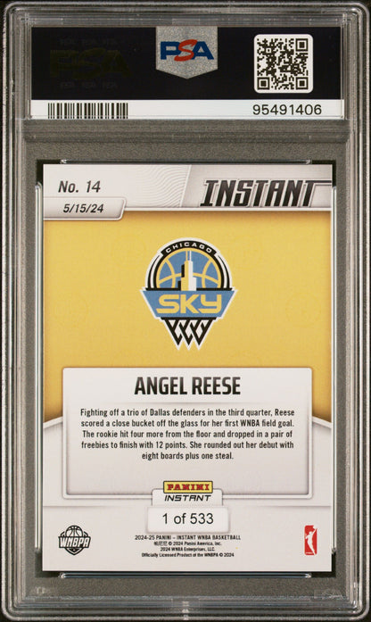 Graded 2024 Panini Instant WNBA Angel Reese #14 Rookie RC Basketball Card PSA 10 Gem Mint