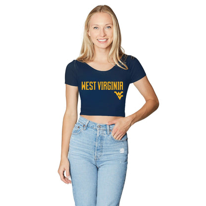 West Virginia Mountaineers Navy Blue Babydoll Tee