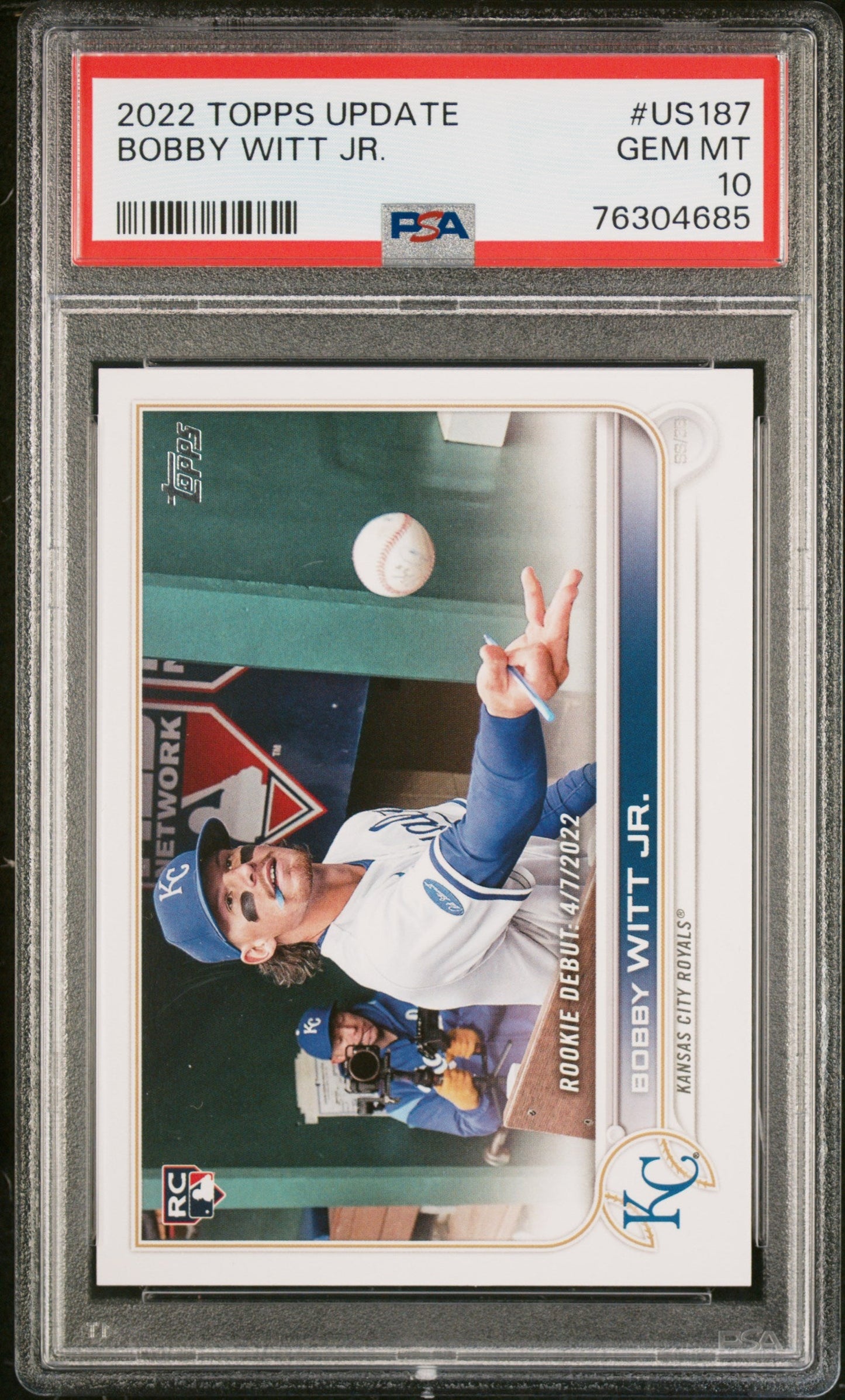 Graded 2022 Topps Update Bobby Witt Jr. #US187 Rookie RC Baseball Card PSA 10 Gem Mint