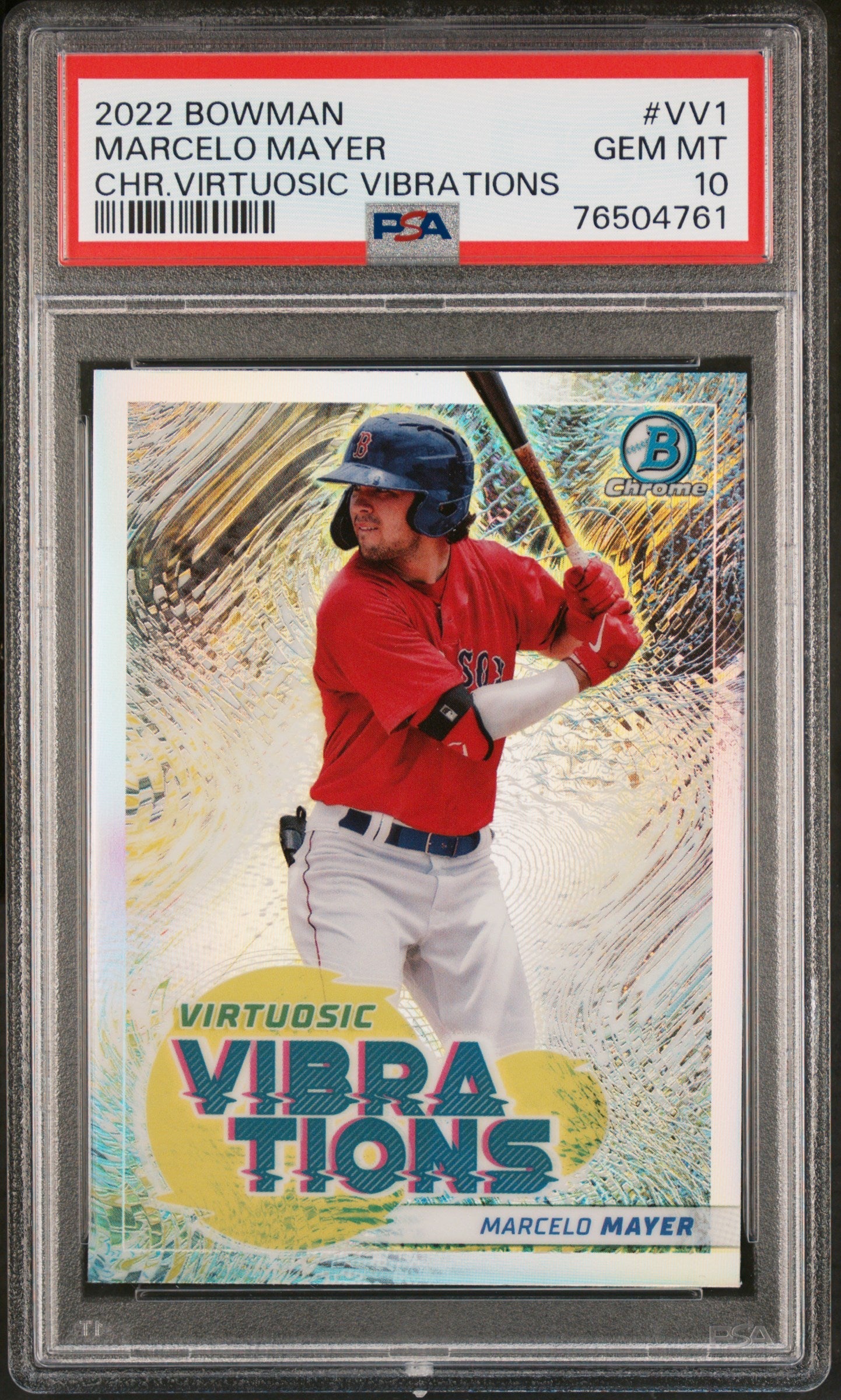 Graded 2022 Topps Bowman Marcelo Mayer #VV1 Chrome Virtuosic Vibrations Rookie RC Baseball Card PSA 10 Gem Mint
