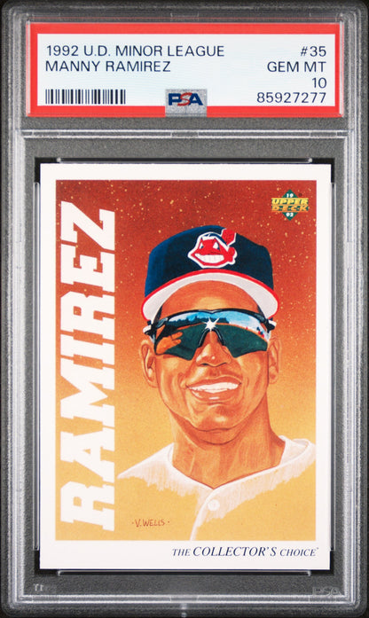 Graded 1992 Upper Deck Minor League Manny Ramirez #35 Rookie RC Baseball Card PSA 10 Gem Mint