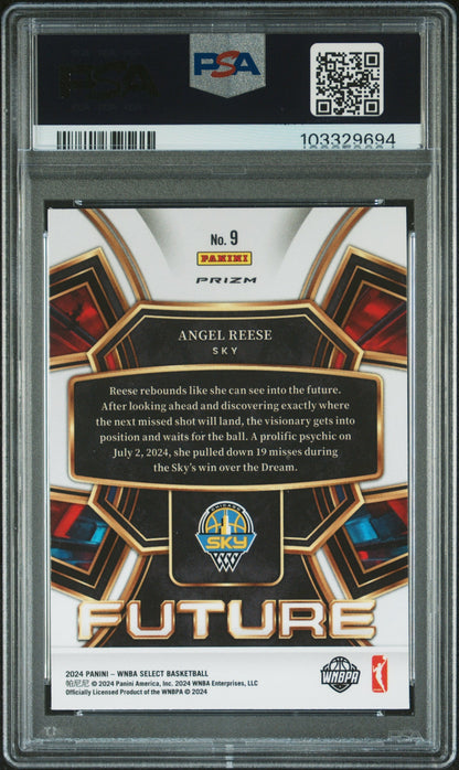 Graded 2024 Panini Select WNBA Angel Reese #9 Future Flash Rookie RC Basketball Card PSA 10 Gem Mint