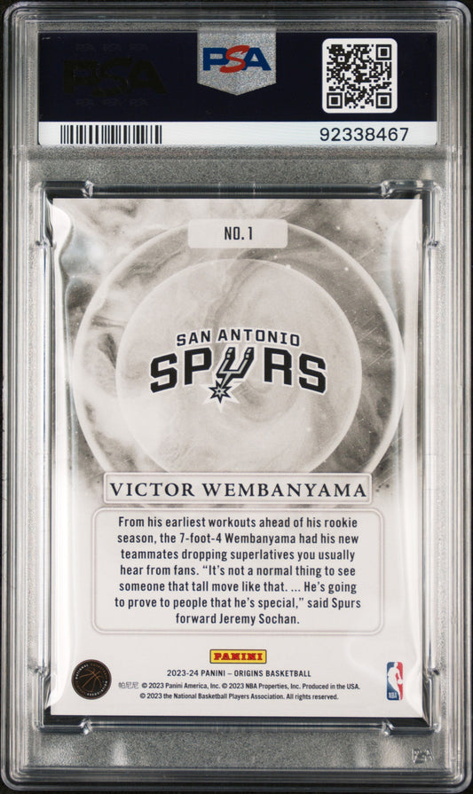 Graded 2023 Panini Origins Victor Wembanyama #1 Euphoria Rookie RC Basketball Card PSA 10 Gem Mint