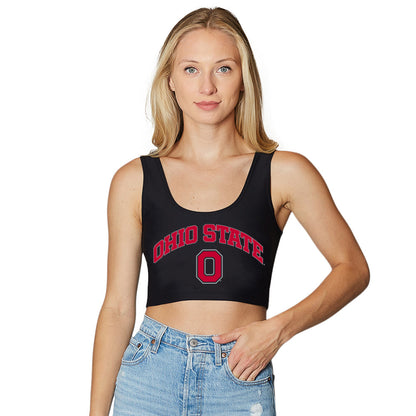 Ohio State OSU Buckeyes Black Crop Tank Top