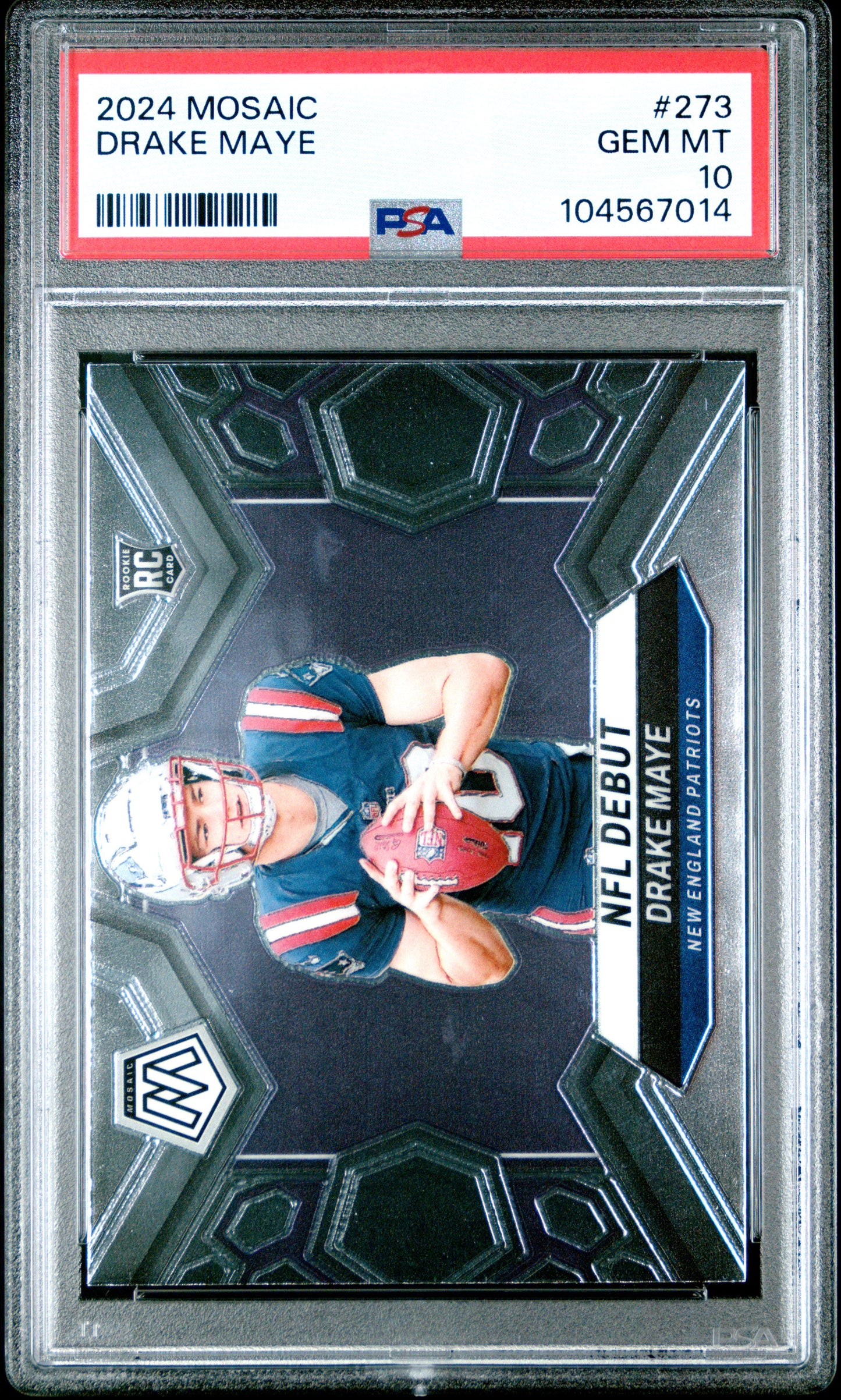 Graded 2024 Panini Mosaic Drake Maye #273 Rookie RC Football Card PSA 10 Gem Mint