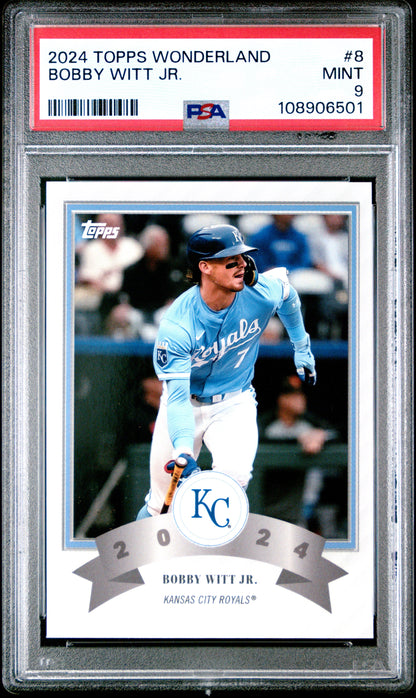Graded 2024 Topps Wonderland Bobby Witt Jr. #8 Baseball Card PSA 9 Near Mint