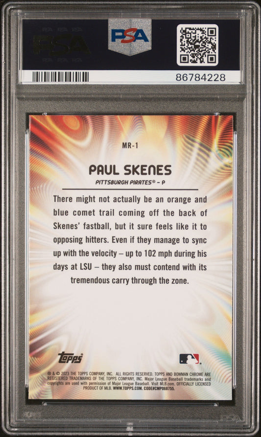 Graded 2023 Topps Bowman Draft Paul Skenes #MR1 Mood Ring Rookie RC Baseball Card PSA 10 Gem Mint